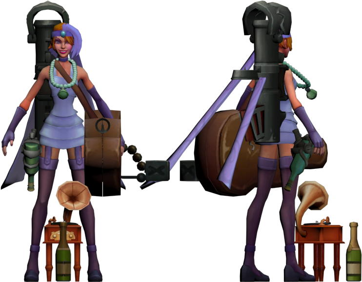 Download Zip Archive - League Of Legends Jinx Model (750x650), Png Download