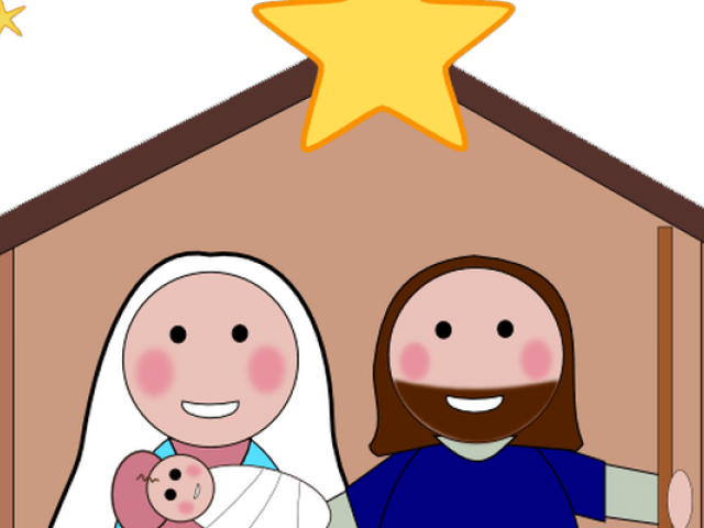Merry Christmas Clipart Nativity Scene - Jesus Christ Birth Cartoon (640x480), Png Download