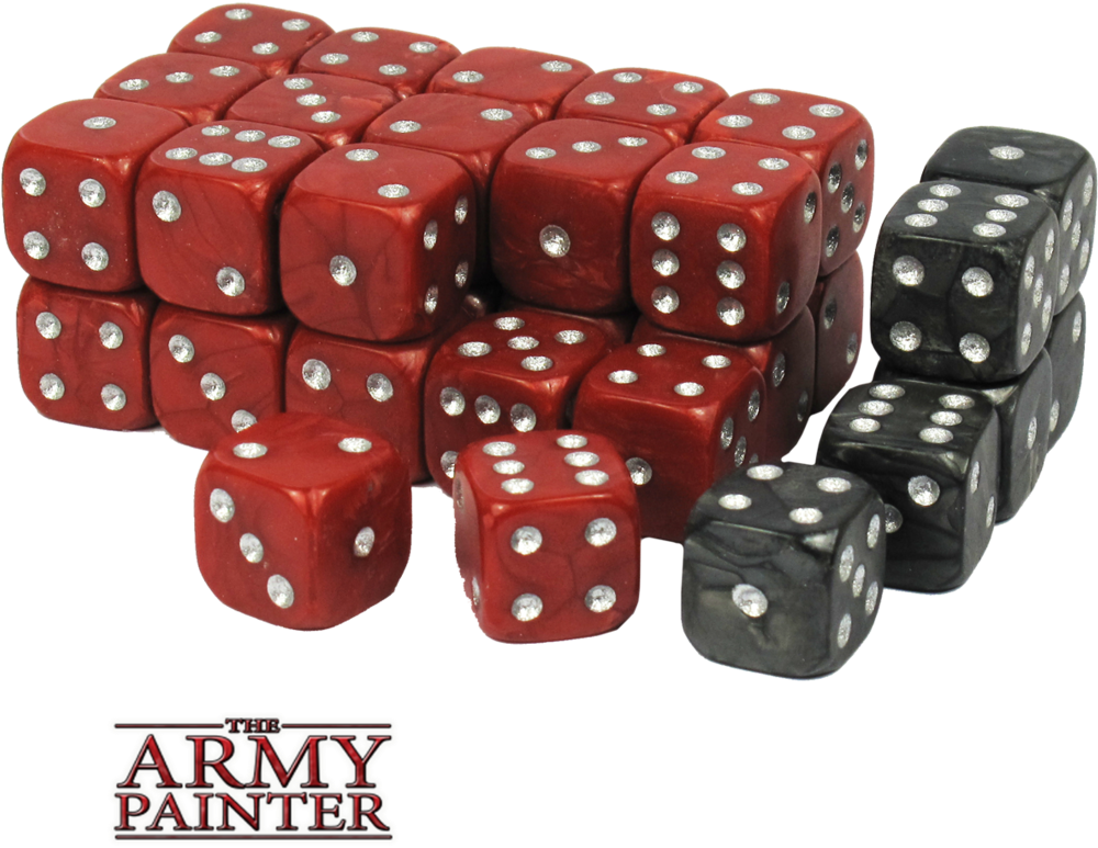 Army Painter - Wargaming Dice: Black/red (36) (1080x1080), Png Download
