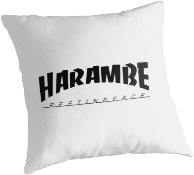 R - I - P Harambe - Cushion (875x875), Png Download
