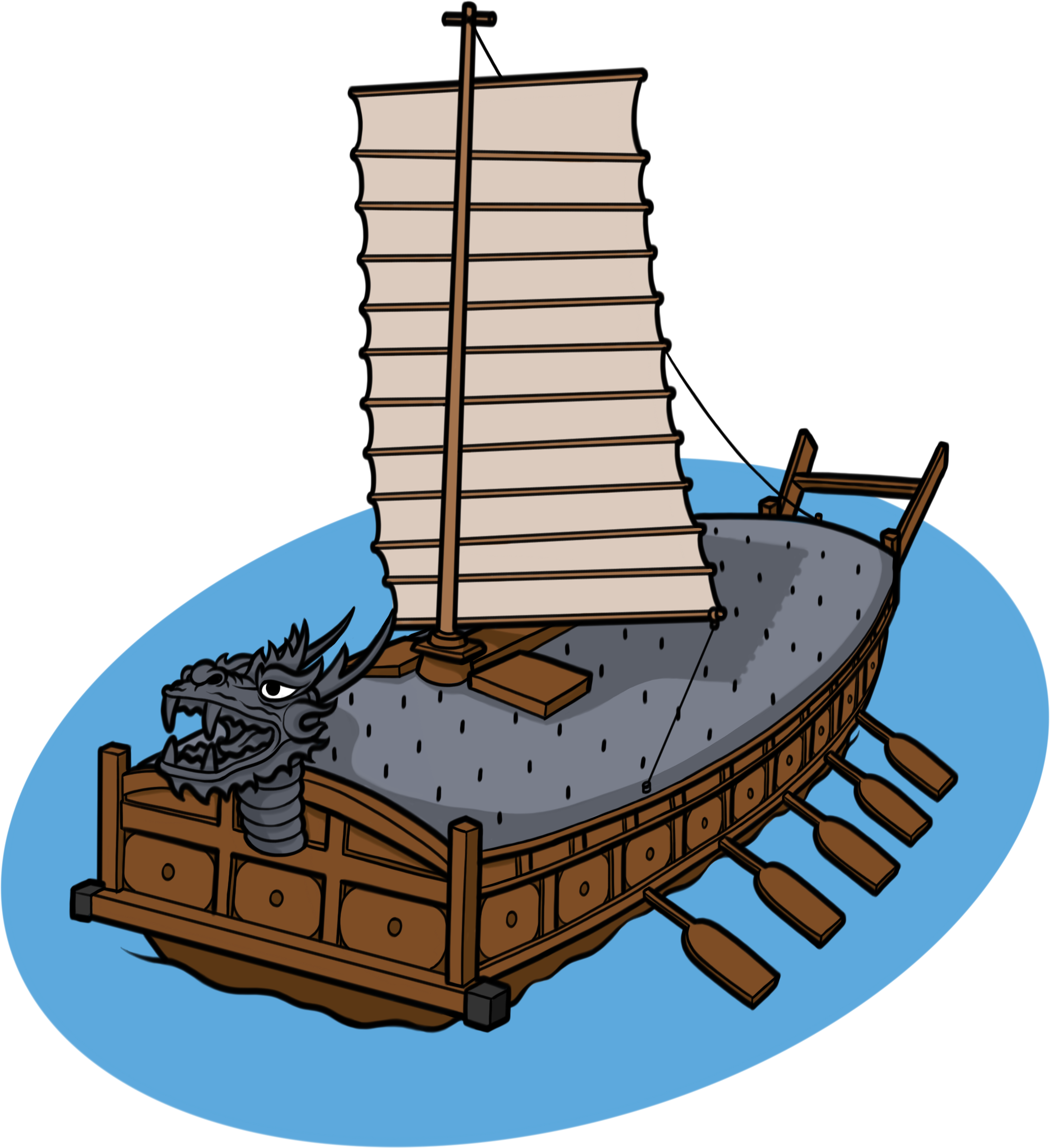 Ship Clipart Steamboat - Turtle Ship Clipart (2179x2383), Png Download