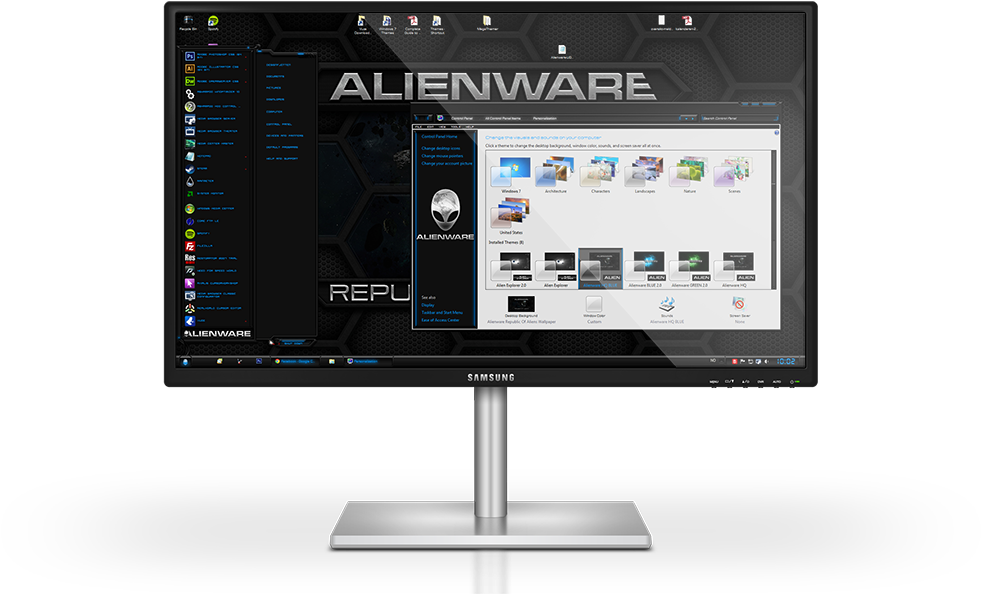0, Alienware Hq Blue - Alienware Light Windows 7 Theme (980x626), Png Download