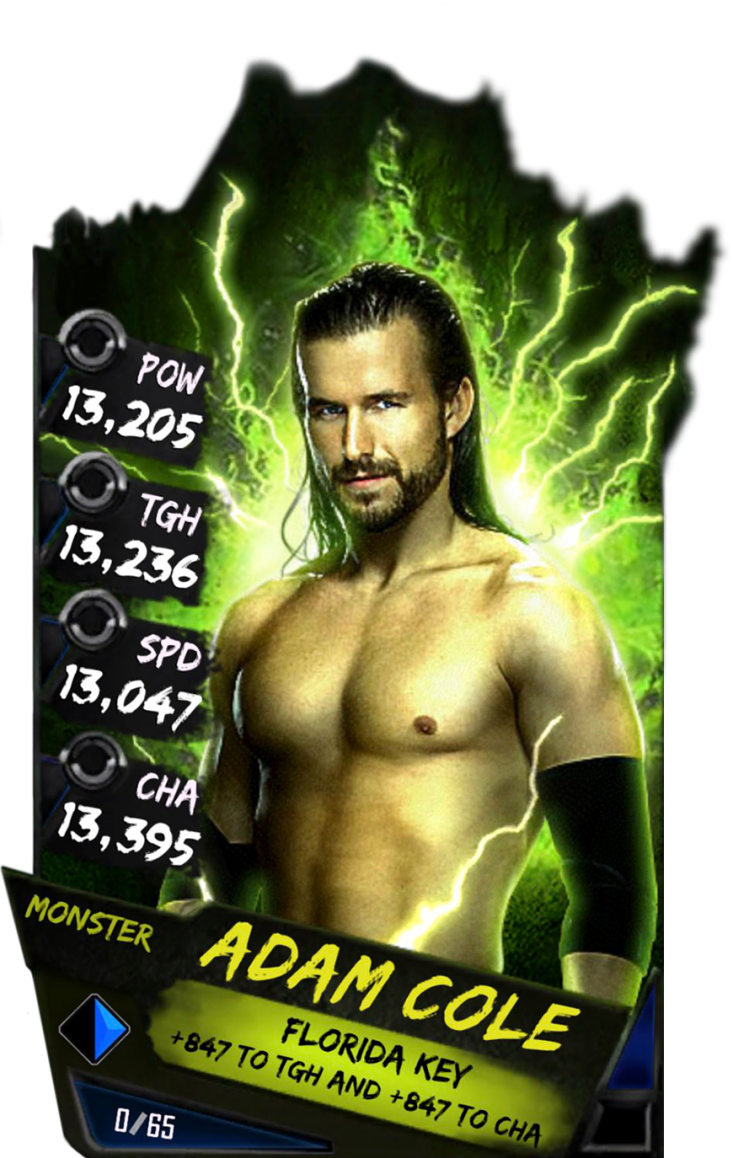 Supercard Adamcole S4 17 Monster - Wwe Supercard Monster Cards (733x1158), Png Download