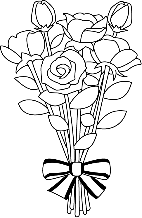 Bouquet Clipart Jixe7a99t Png Ayocri Clipart - Bouquet Clipart Black And White (486x747), Png Download