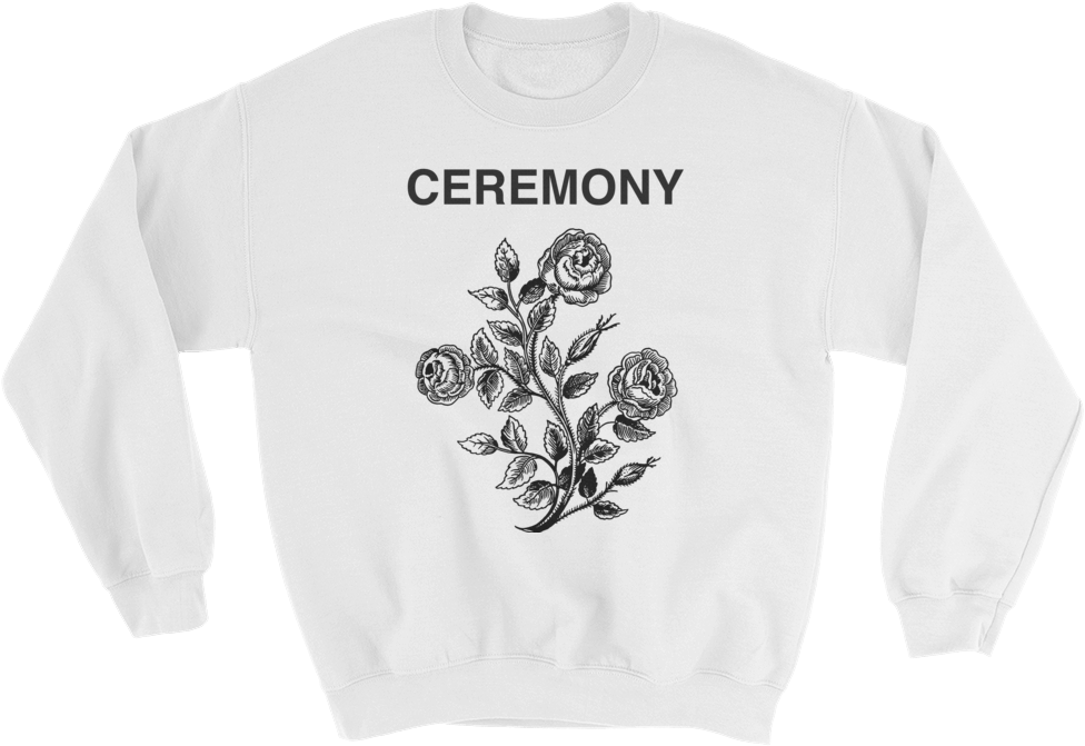 Image Of White Rose Crewneck Sweatshirt - Crew Neck (1000x1000), Png Download