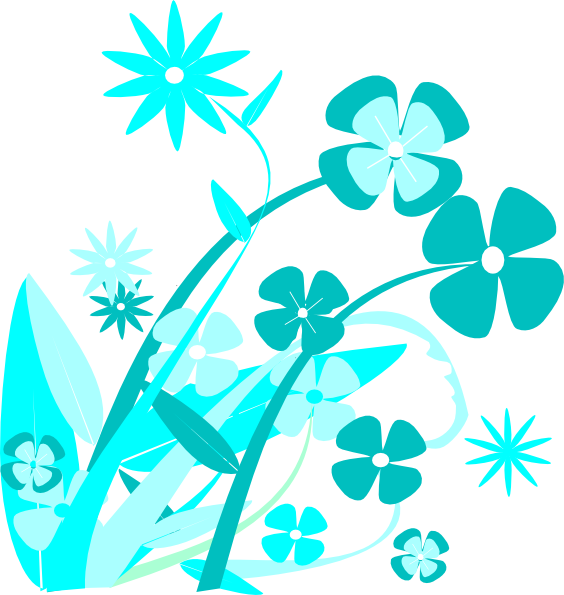 Blue Flower Clipart Turquoise Flower - Red Flower Vector Png (564x595), Png Download