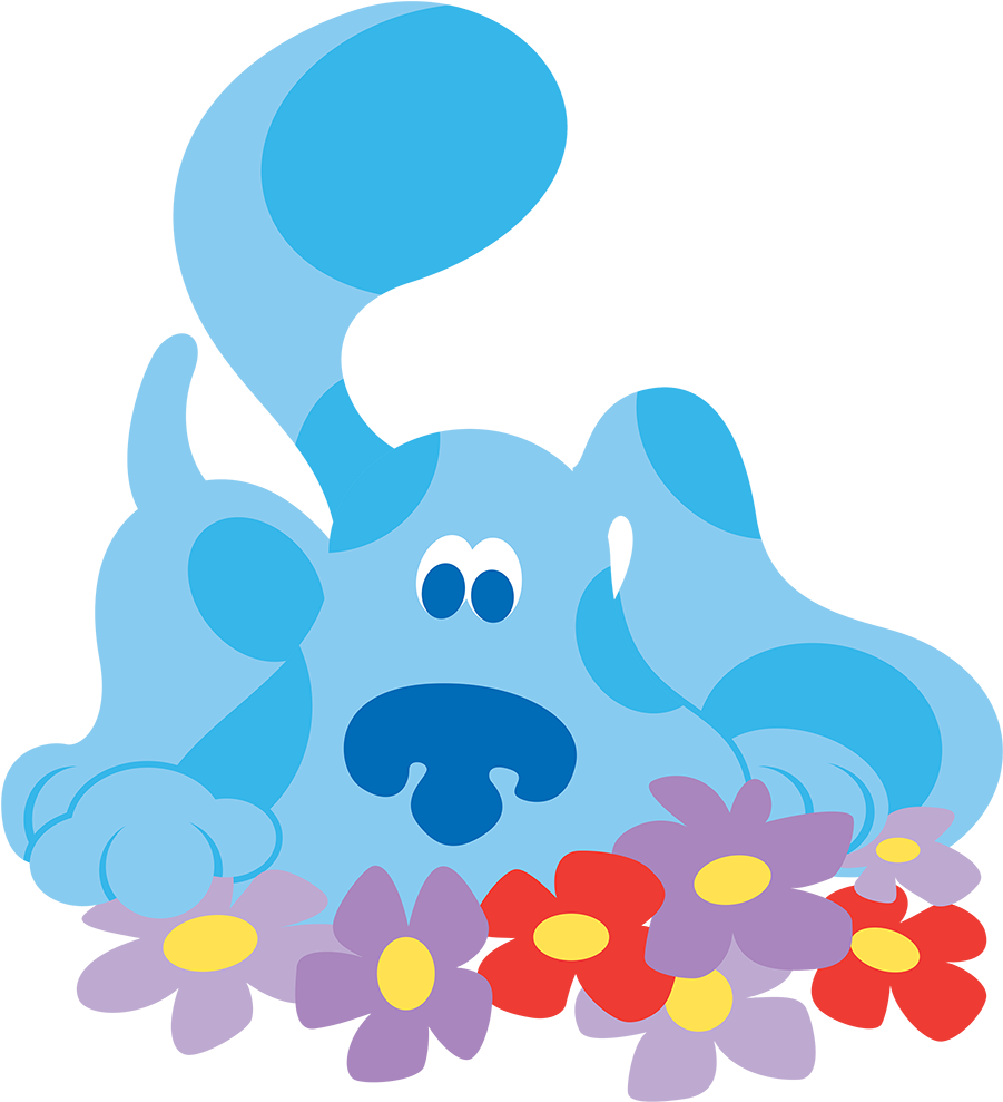 Blue's Clues Blue With Flowers - Blue's Clues (1000x1050), Png Download