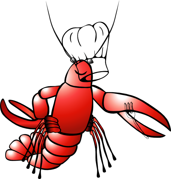 Vector Royalty Free Library Chef Clip Art At Clker - Crayfish Clipart (570x596), Png Download