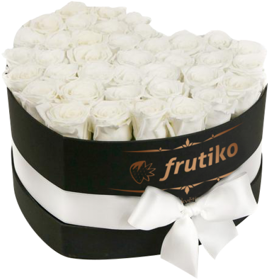 White Roses Black Heart Box - Originální Dárek Pro Ženu (687x687), Png Download