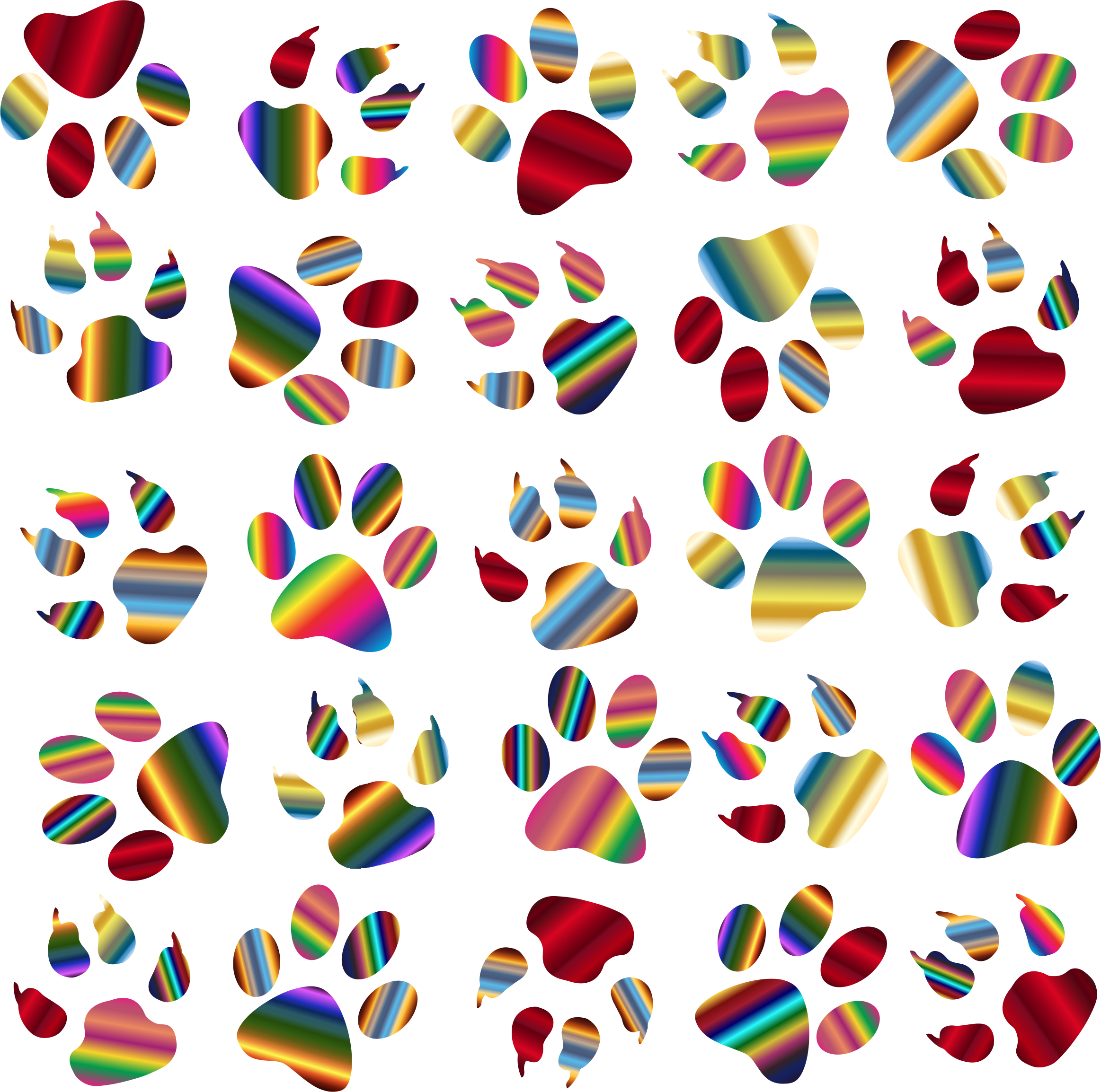 Colorful Paw Prints Pattern Background Reinvigorated - Pawprints Background Vector (2326x2308), Png Download
