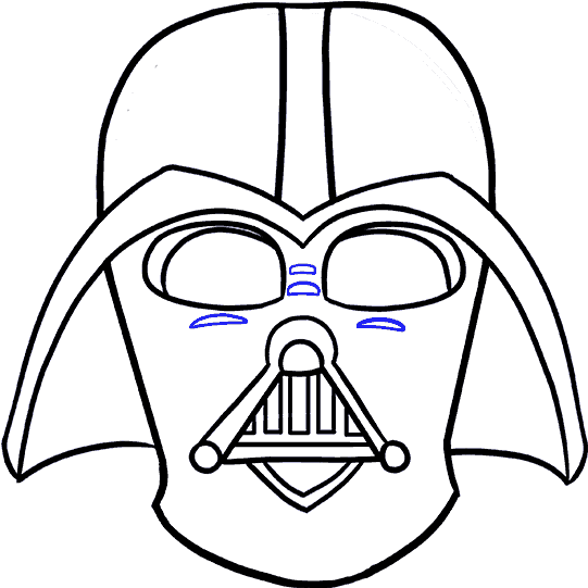 Clipart Freeuse Download How To Draw Darth Vader In - Drawing Of Darth Vader Step By Step (678x600), Png Download
