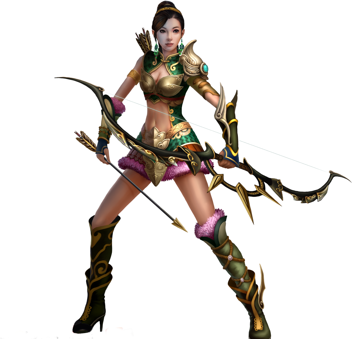 - - Girl With Bow And Arrow Png (1920x1080), Png Download
