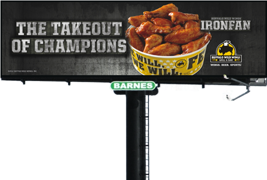 Buffalo Wild Wings Billboard (551x367), Png Download
