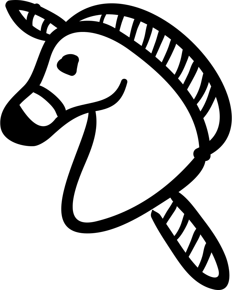 Unicorn Head On Stick Toy Comments - Hand Drawn Png Animals (782x980), Png Download