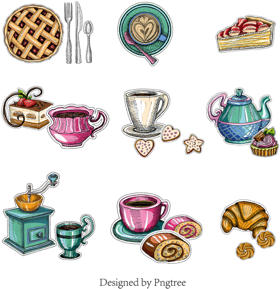 Cartoon Hand-painted Coffee Drink Dessert, Coffee, - Coffee (640x640), Png Download