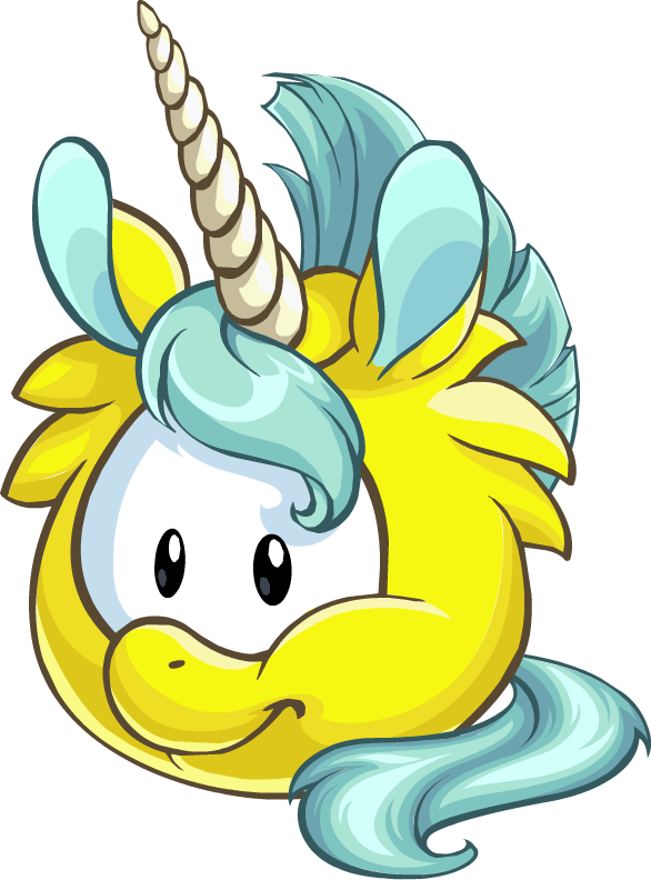 Unicorn Puffle - Club Penguin Unicorn Puffle (586x792), Png Download