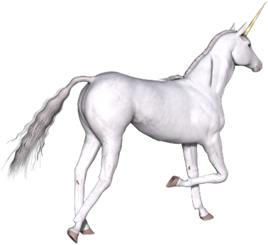 Full White Unicorn Right Leg Up - Unicorn (400x400), Png Download