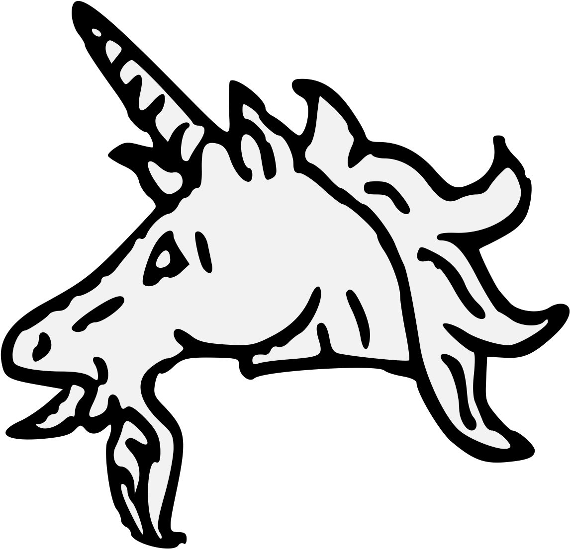 Unicorn's Head Couped Close (1181x1124), Png Download