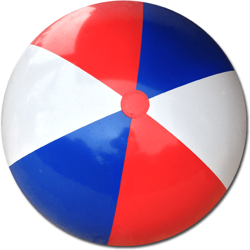 Pictures Of Beach Balls - Red White And Blue Beach Ball Clipart (525x525), Png Download