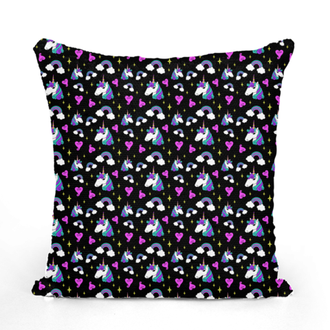 Unicorn Head And Rainbow ﻿sequin Cushion Cover - Cushion (480x480), Png Download