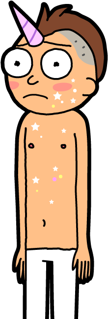 Unicorn Chaser Morty - Pocket Mortys Unicorn Morty (300x650), Png Download