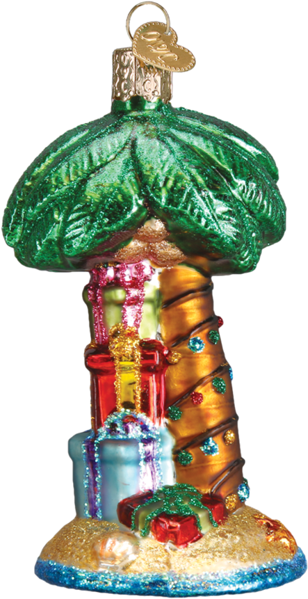 Old World Christmas Palm Tree Glass Ornament (950x950), Png Download