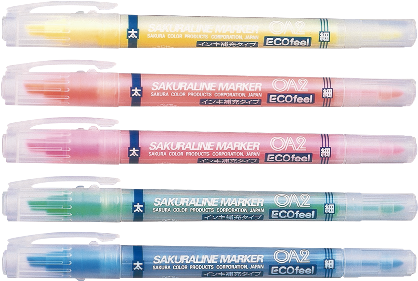 Sakura Line Marker Oa - Sakura Color Fluorescent Pen Line Marker Oa2 Vk-t #36 (890x700), Png Download