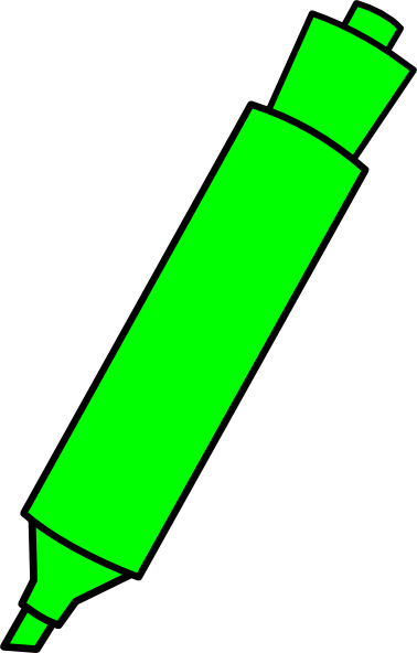 How To Set Use Green Highlighter Marker Clipart (378x592), Png Download