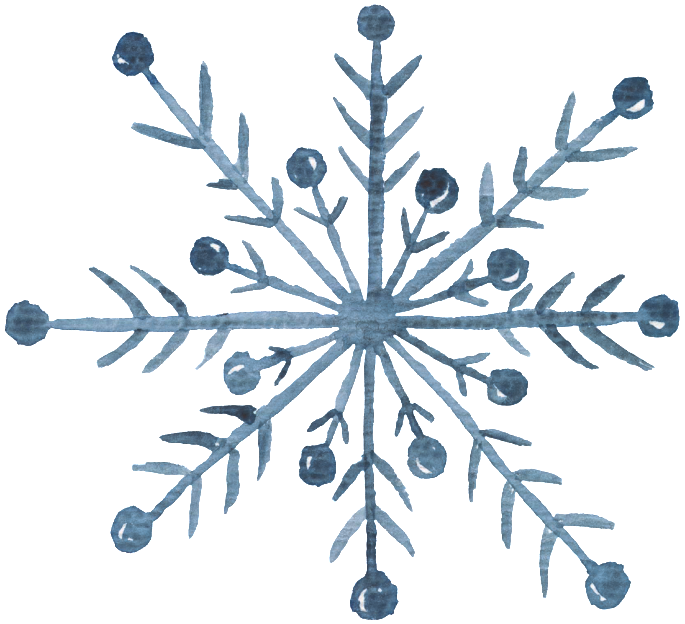 Blue Hand Painted Snowflakes Christmas Transparent - Portable Network Graphics (1024x1024), Png Download