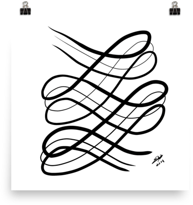 Swoosh Poster - Line Art (600x600), Png Download