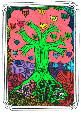 Percentum Fruit Tree - Psychedelic Art (300x400), Png Download