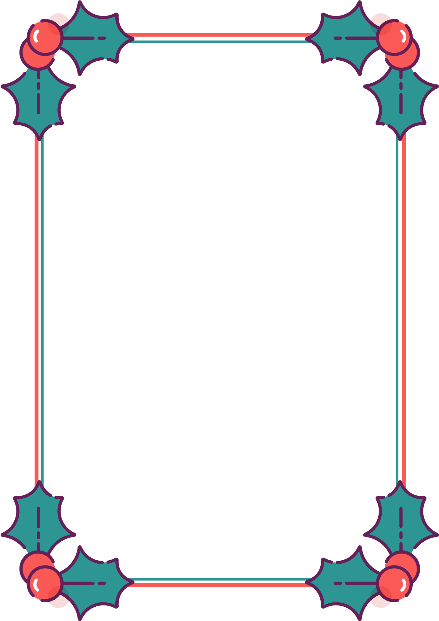 Holly And Berries Corners - Berry (1500x2100), Png Download