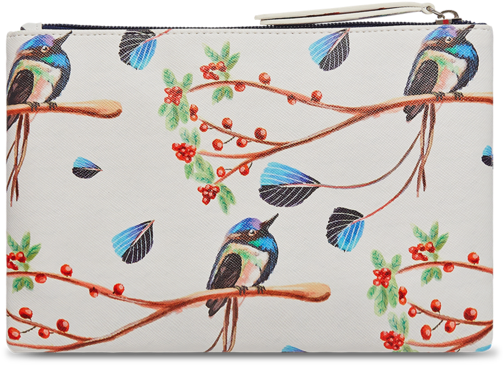 Bird On Cherry Branches Small Zip Pouch - Coin Purse (600x600), Png Download
