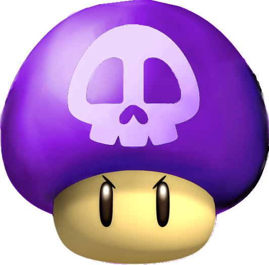 Poison Mushroom - Poison Mushroom Super Mario (532x523), Png Download