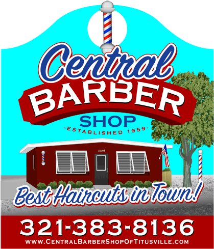 Central Barbershop In Titusille Florida - Barber Central Logos (432x498), Png Download
