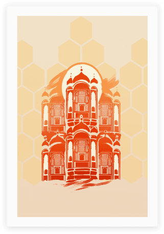 Hawa Mahal Palace Of The Winds Poster - T-shirt (484x484), Png Download