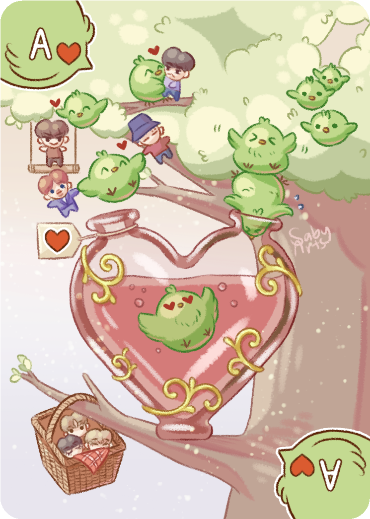 Playing Card Suits Tumblr - Got7 Chibi Ahgase (500x683), Png Download