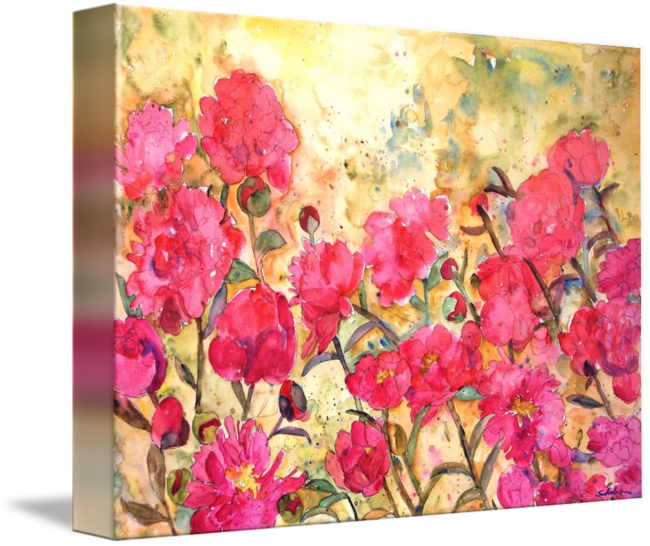 Vector Free Download Peonies By Miriam Schulman - Cafepress Pink Peony 5'x7'area Rug (650x546), Png Download