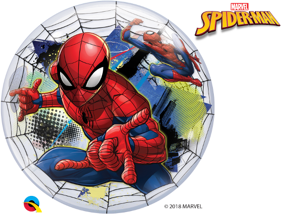 Spiderman Web Sling 22" Bubble Balloon - Marvels Spider-man Web 22 Inch Single Bubble (584x583), Png Download