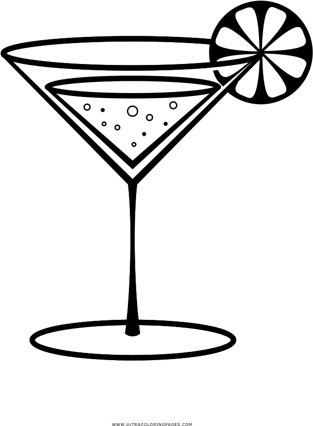 Graphic Black And White Stock Garnish Margarita - Cocktail Icon Drawing Png (1000x1000), Png Download