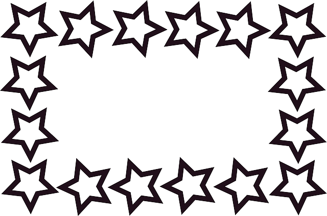 Rectangle, Stars, Frame, Border - Star Border Clip Art (640x423), Png Download