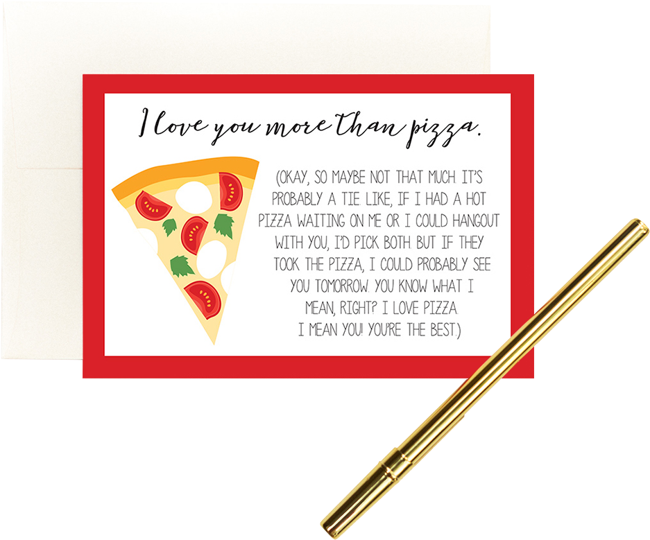 “love Pizza” - Greeting Card - “ - California-style Pizza (1050x880), Png Download