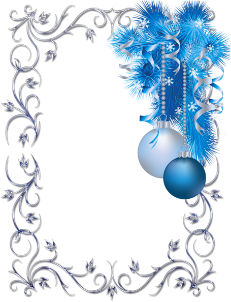 Christmas Decoupage, Christmas Paper, Christmas Frames, - Christmas Frame Png Blue (467x600), Png Download