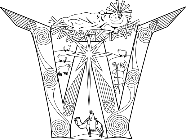 Free Vector Initial Nativity Incarnation Clip Art - Incarnation Clip Art (600x451), Png Download