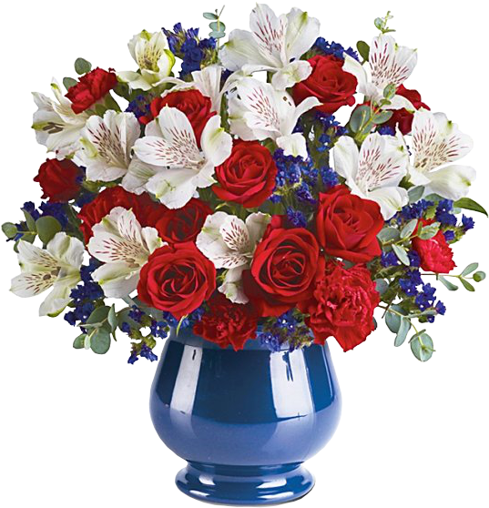 Red White And Blue Rose Photo - 4th Of July Wedding Colors (550x596), Png Download