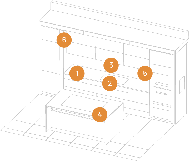 Continuous Counter Induction Cooktop - Diagram (801x681), Png Download