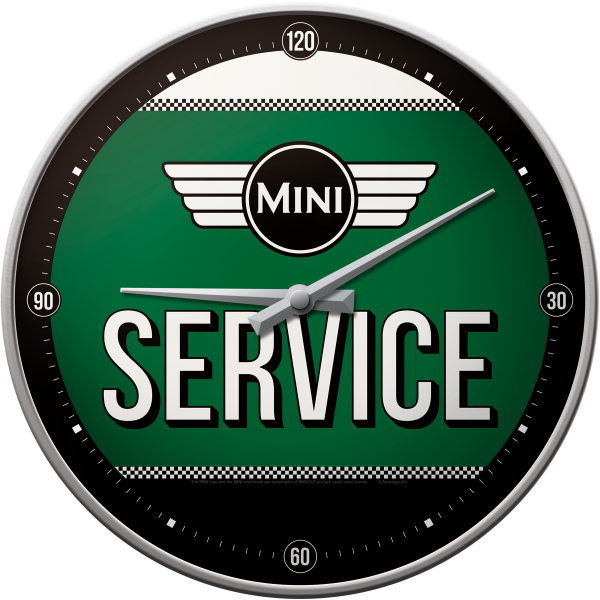 Nostalgic Art Wall Clock Mini Service Retro Logo Mini Cooper Klok