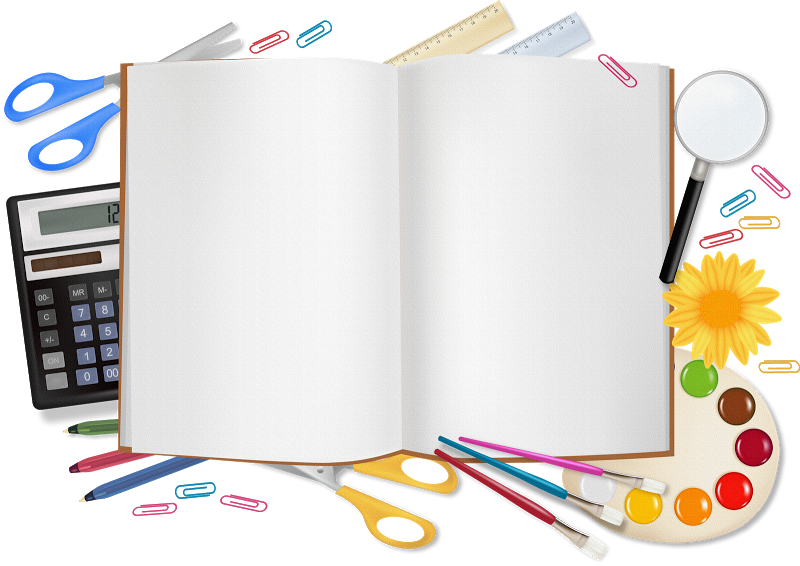 Folder Clipart School Papers - Png School Supplies Clipart (800x566), Png Download