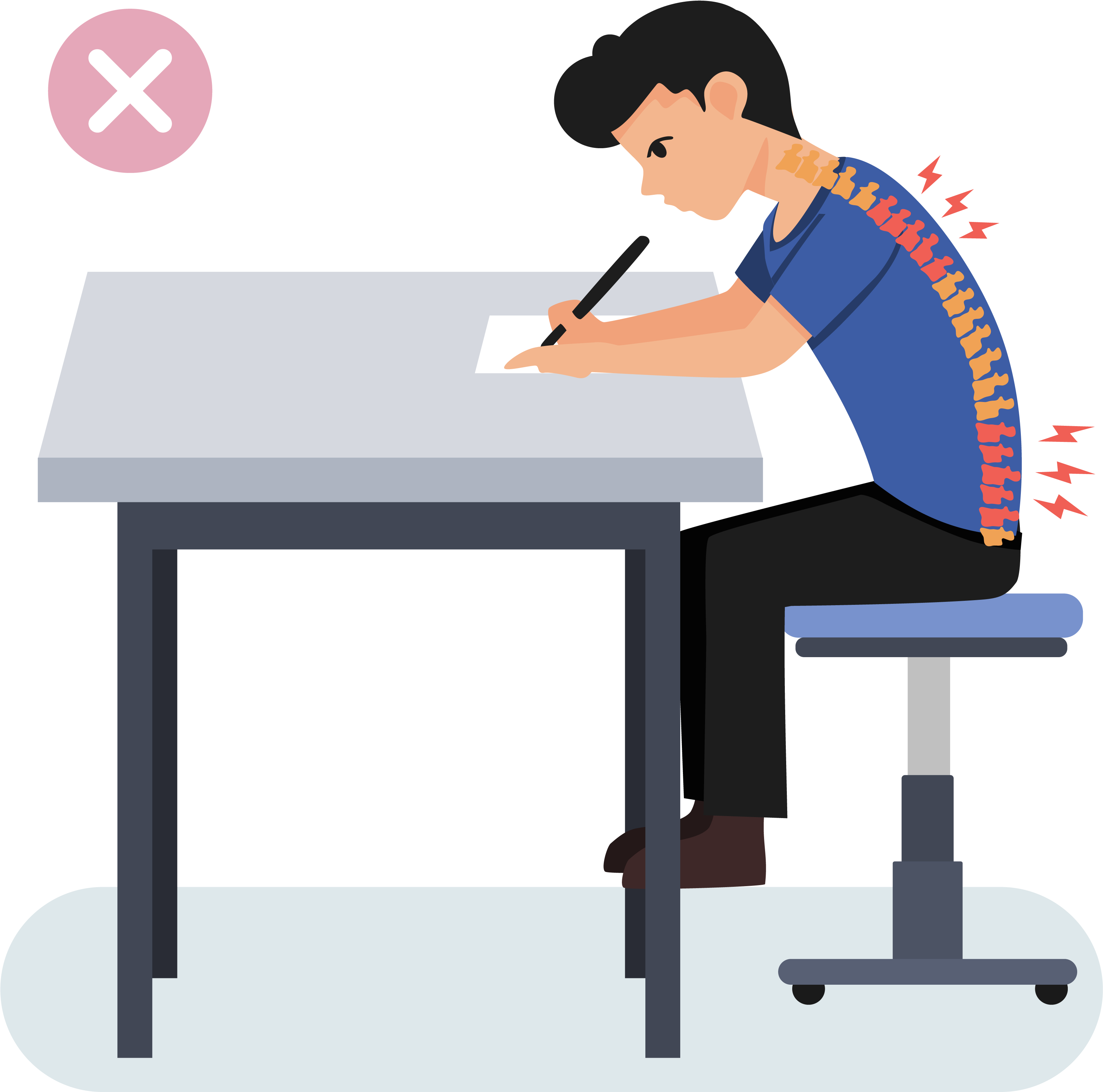 Kid Forced On Regular Desk - Art Table (3397x3418), Png Download
