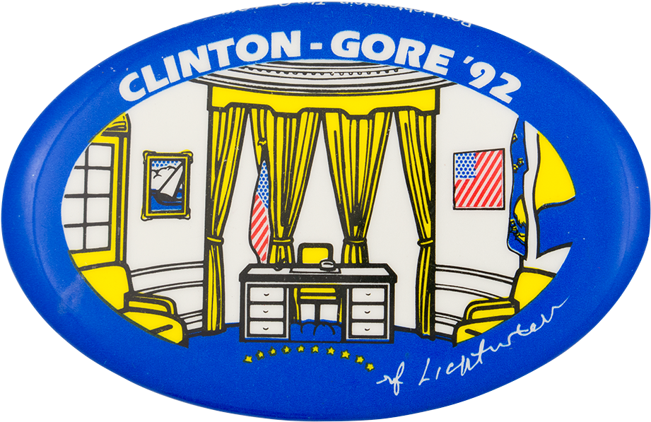 Clinton Gore '92 The Oval Office - Roy Lichtenstein Oval Office (1000x672), Png Download